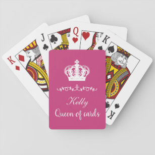 Funny Queen Monarchy Crown Monogram Playing Cards