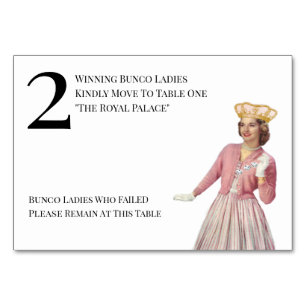 Funny Queen Table Two Bunco Number
