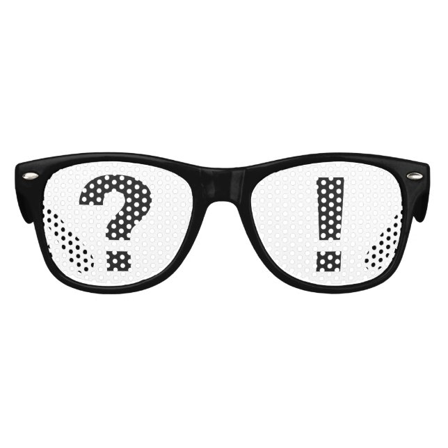Funny question mark exclamation point silly fun  kids sunglasses (Front)