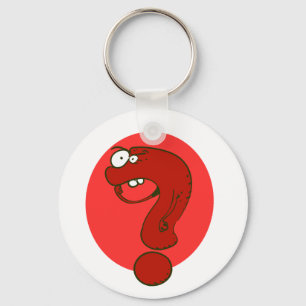 funny question mark thinking cartoon keychain
