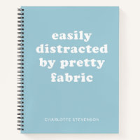 Funny Quilter Fabric Quote Personalized Name Blue