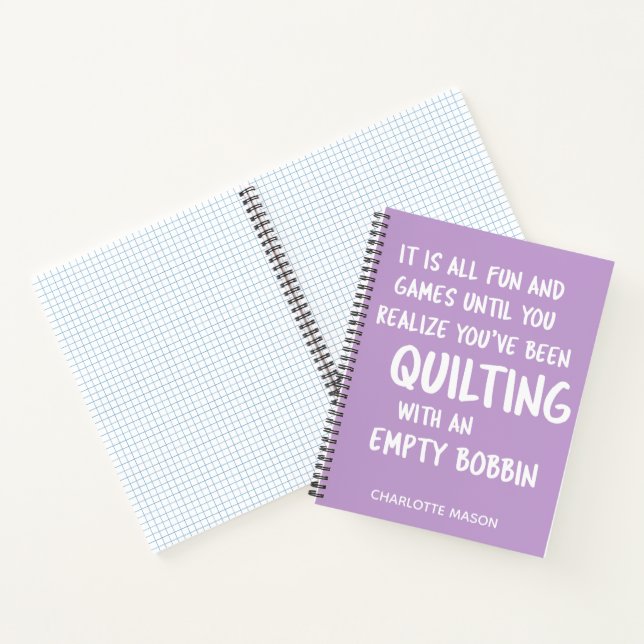 Funny Quilter's Quilting Quote Personalized Graph Notebook (Inside)