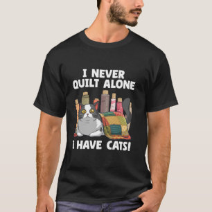 Funny Quilting Art For Men Women Cat Quilt Sewing  T-Shirt