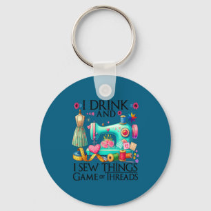Funny quilting art for women quilting sewing lover keychain