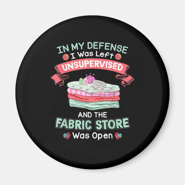 Funny Quilting Fabric Quilters Magnet (Front)