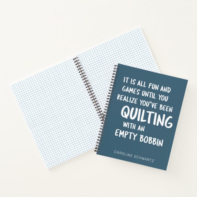 Funny Quilting Problems Quote Personalized Graph Notebook (Inside)