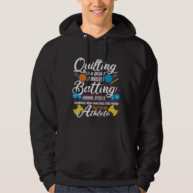 Funny Quilting Sewing Gift Quilter and Sewer Yarn Hoodie (Front)