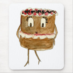 Funny Quirky Black Forest Gateau Chocolate Cake Mouse Pad