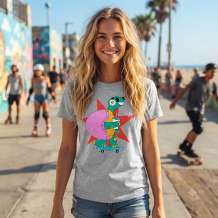 Funny quirky “Cool turtle skater” graphic T-Shirt