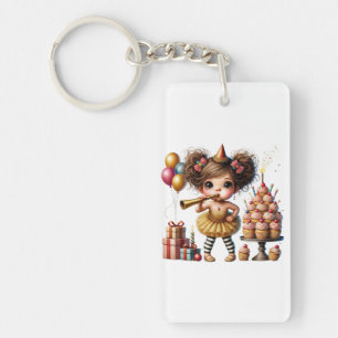 Funny Quirky Gnome Birthday Keychain