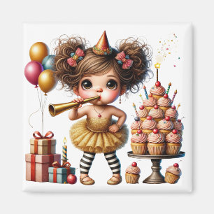 Funny Quirky Gnome Birthday Magnet