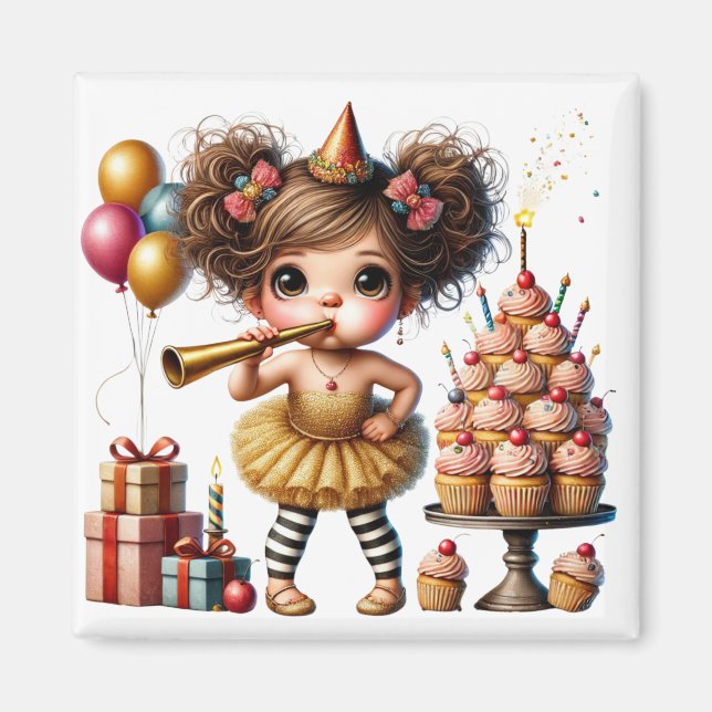 Funny Quirky Gnome Birthday Magnet (Front)