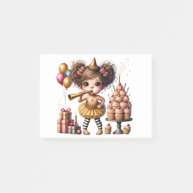Funny Quirky Gnome Birthday Post-it Notes (Front)