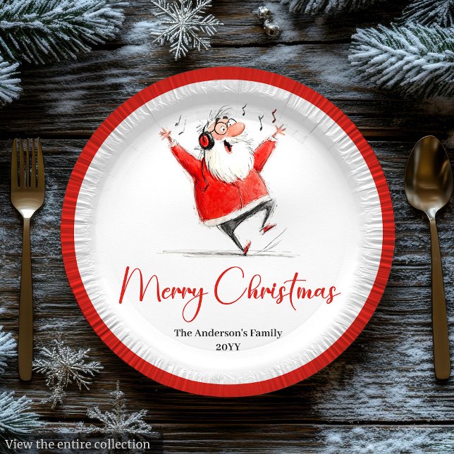 Funny Quirky Santa Claus Festive Holiday Plates (Funny Quirky Santa Claus Festive Holiday Plates)