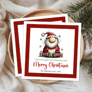 Funny Quirky Santa Claus Hand Drawn Napkins