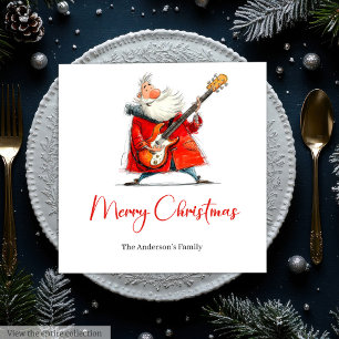 Funny Quirky Santa Festive Holiday Dinner Napkins