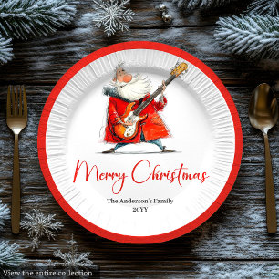 Funny Quirky Santa Festive Holiday Party Plates