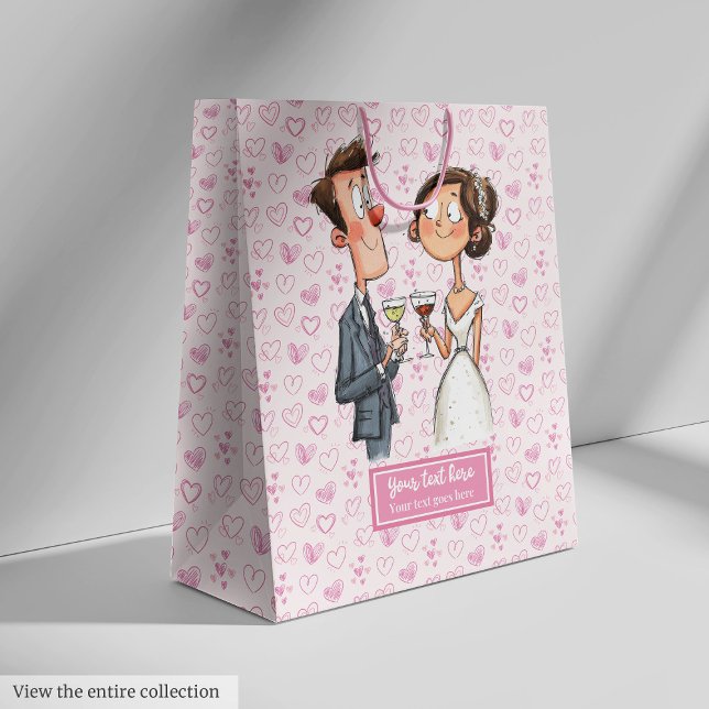 Funny Quirky Wedding Gift Bag Personalized Cartoon (Funny Quirky Wedding Gift Bag Personalized Cartoon)