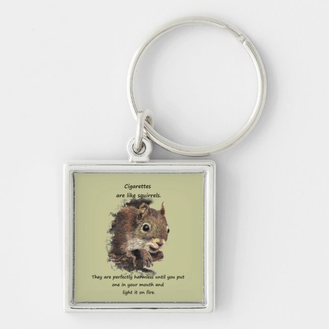 Funny Quit Smoking Motivational Quote Keychain (Front)