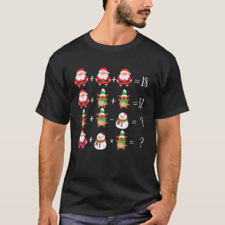 Funny Quiz Math Teacher Santa Reindeer Christmas P T-Shirt