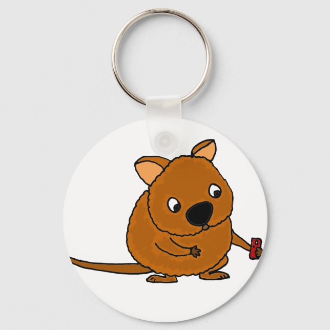 Funny Quokka Taking Selfie Keychain (Front)