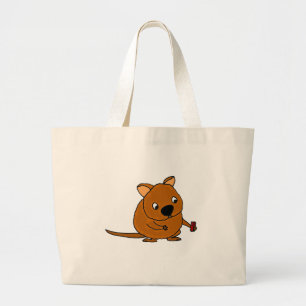 Funny Quokka Taking Selfie Large Tote Bag