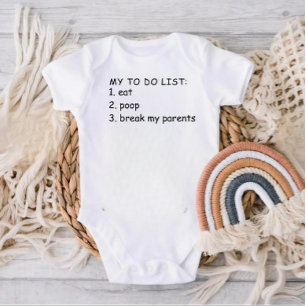 Funny Quote About Baby To Do List  Bodysuit