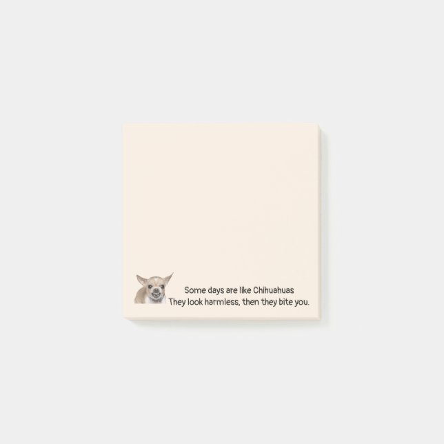 Funny Quote about Life with Chihuahua Dog Post-it Notes (Front)