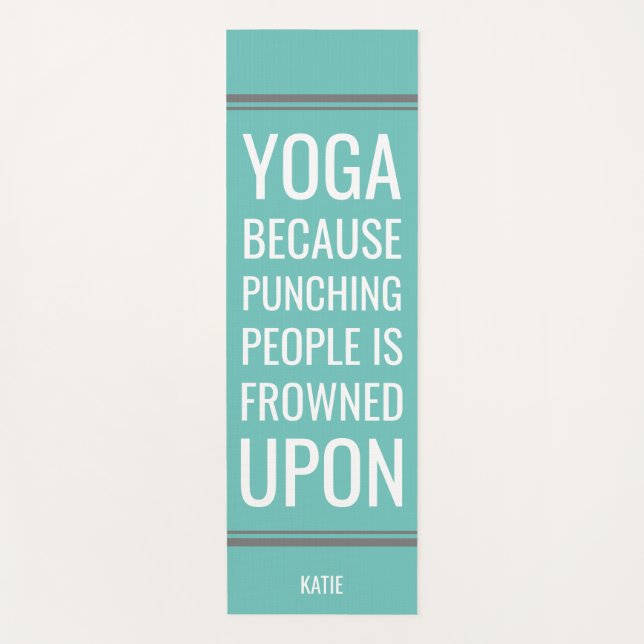 Funny Quote about Punching People Aqua Yoga Mat (Front)