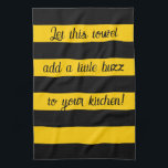 Funny Quote Bees Classic Bumble Bee Stripes Kitchen Towel<br><div class="desc">A cute classic wide stripes pattern design featuring bumble bee inspired black and yellow stripes. Easily personalize it to your text or name! - designed with ❤ by Zaubershirts -</div>
