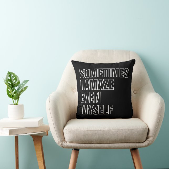 Funny Quote Black And White Lettering Throw Pillow (Chair)