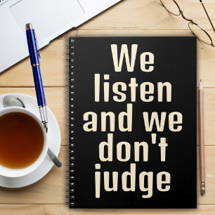 Funny quote black notebook