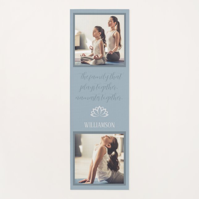 Funny Quote Blue Photo Yoga Mat (Front)