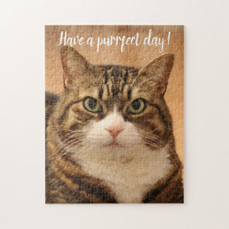 Funny Quote Cat Lovers Custom Photo Personalized Jigsaw Puzzle