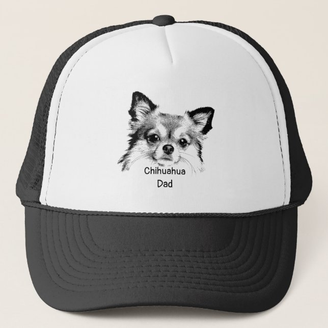 Funny Quote  Chihuahua Dad  Dog Trucker Hat (Front)