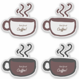 Funny Quote Coffee Cup Line Art But First Coffee