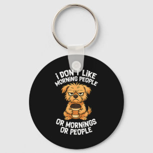Funny Quote Coffee Sleepy Cute Dog Puppy Lover Gif Keychain