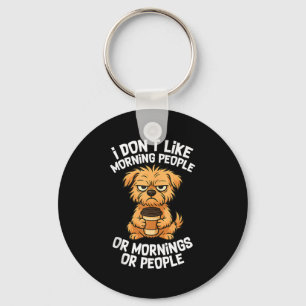 Funny Quote Coffee Sleepy Cute Dog Puppy Lover Gif Keychain