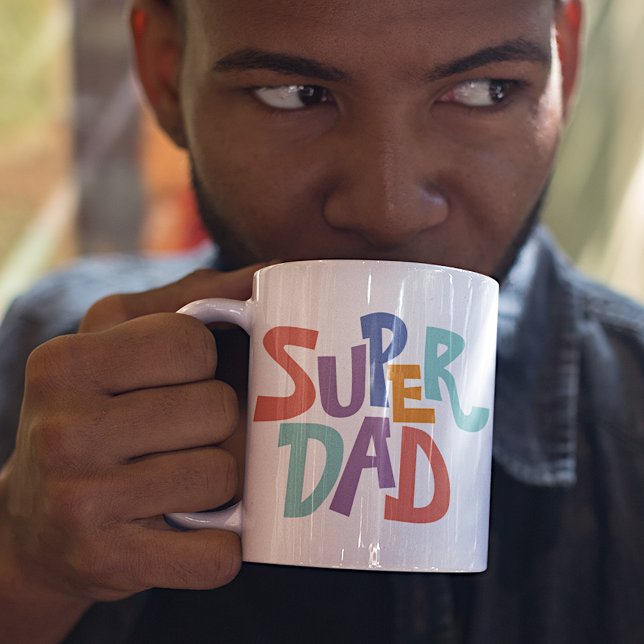 Funny Quote Cool Colourful Super Rad Dad Coffee Mug (Creator Uploaded)