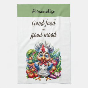 Funny Quote Cute Chicken Chef Cooking Kitchen Towel