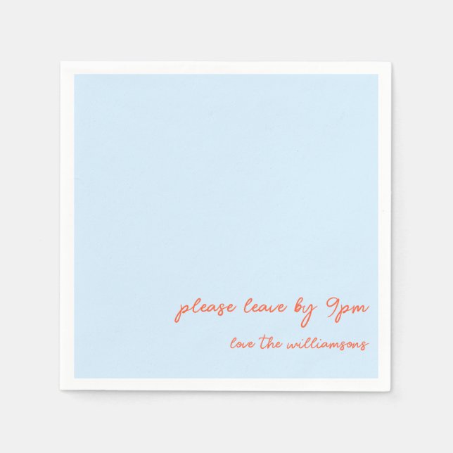 Funny Quote Early Bed Introvert Humor Custom Blue Napkin (Front)