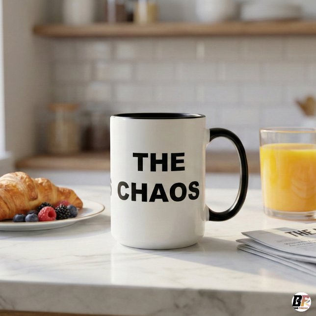 Funny Quote Embrace The Chaos Two-Tone Mug (Creator Uploaded)