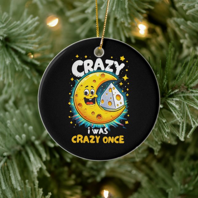 Funny quote for cheese lovers ceramic ornament (Tree)