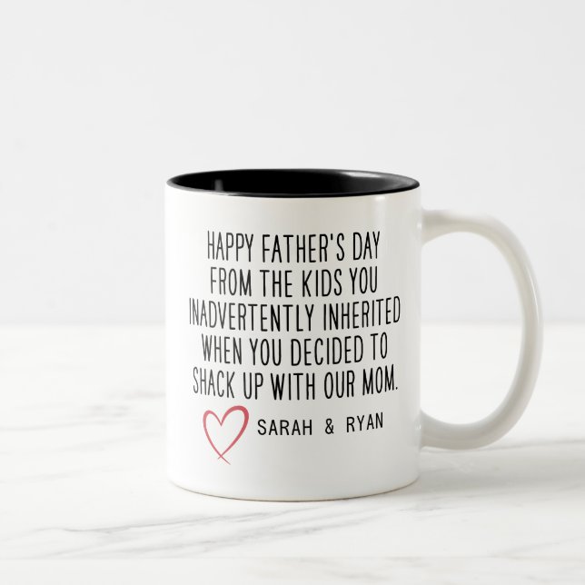 Funny Quote for Stepdad, Personalized Step Dad Two-Tone Coffee Mug (Right)