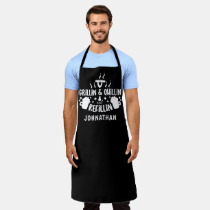 Funny Quote Grillin Chillin Refillin Personalized Apron