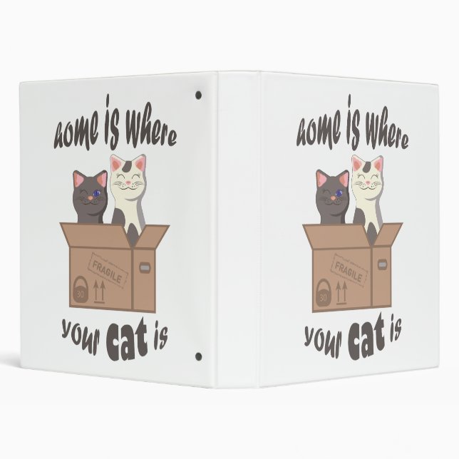 Funny quote Home is where your cat is Binder (Background)