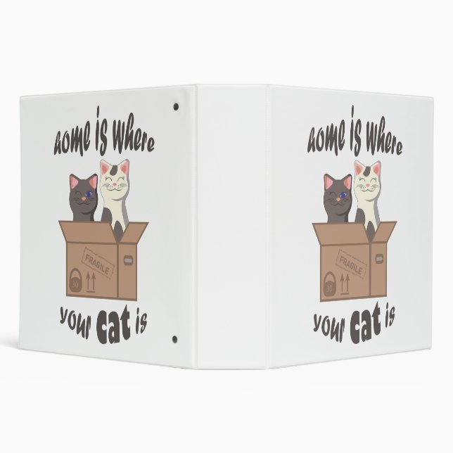 Funny quote Home is where your cat is Binder (Background)