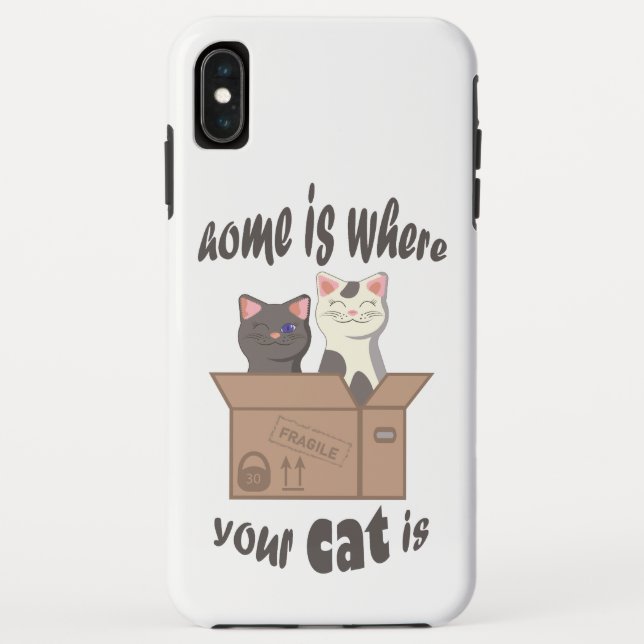 Funny quote Home is where your cat is Case-Mate iPhone Case (Back)