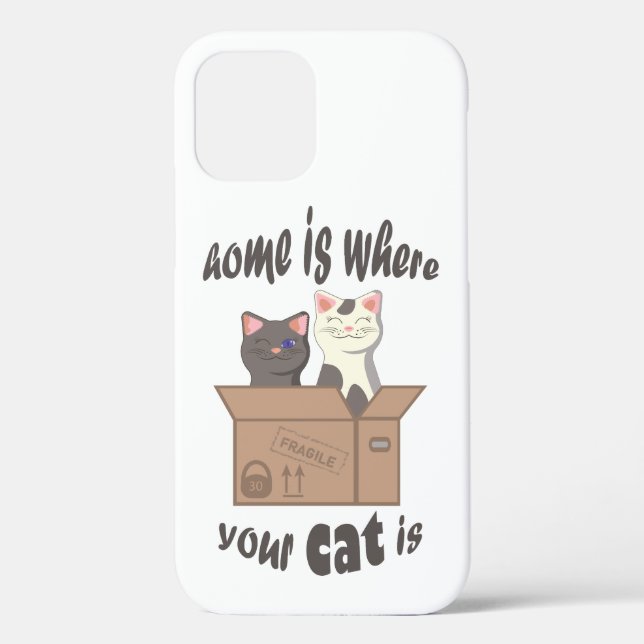 Funny quote Home is where your cat is Case-Mate iPhone Case (Back)