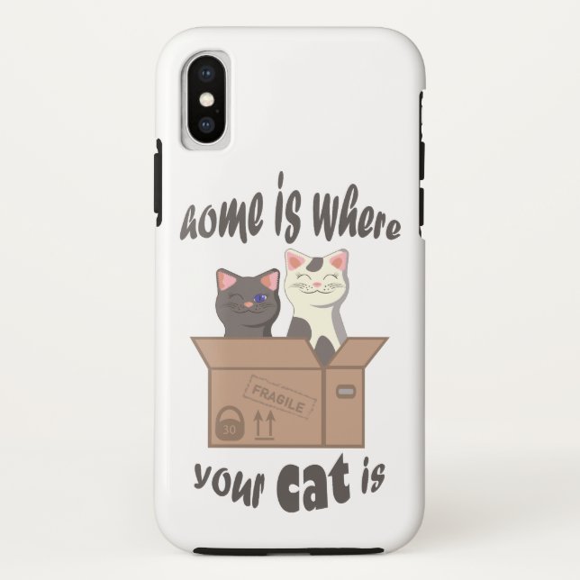 Funny quote Home is where your cat is Case-Mate iPhone Case (Back)